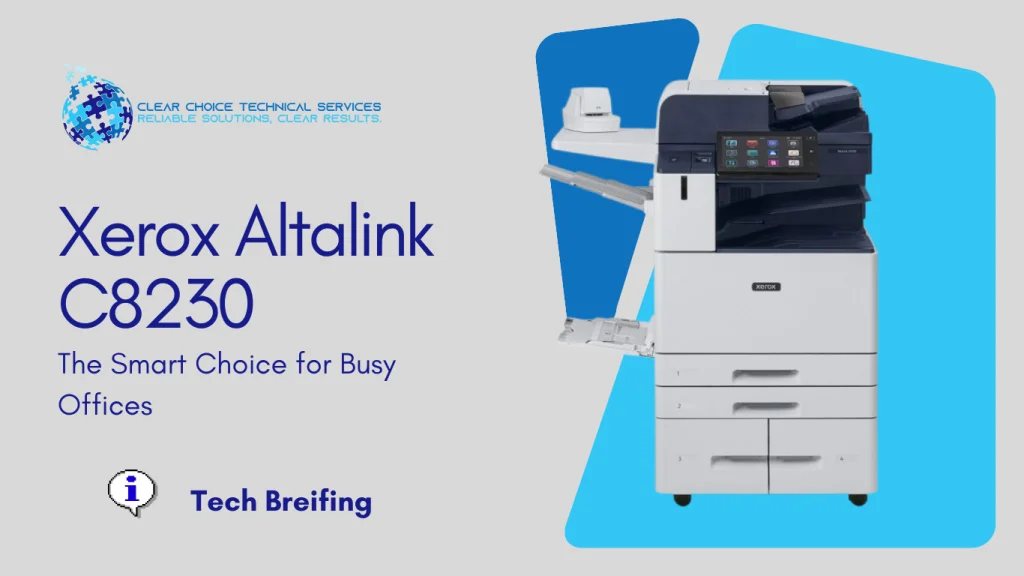 Xerox AltaLink C8230 multi-function printer featuring a 10.1-inch tablet-like interface and high-capacity trays at 500 North Rainbow Boulevard, Las Vegas, NV.